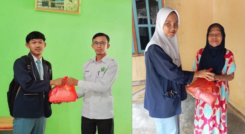 Siswa Siswi MA AL – Falaah Banjar Baru Tulang Bawang Adakan Bakti Sosial