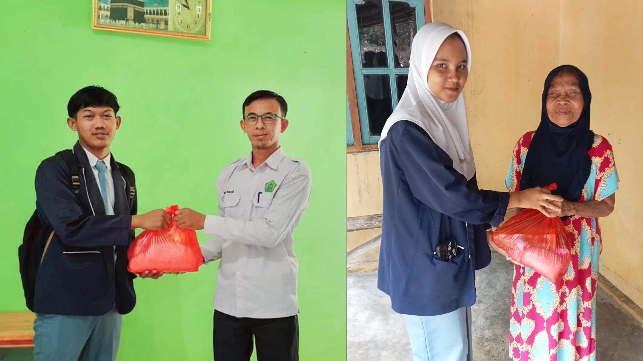 Siswa Siswi MA AL – Falaah Banjar Baru Tulang Bawang Adakan Bakti Sosial