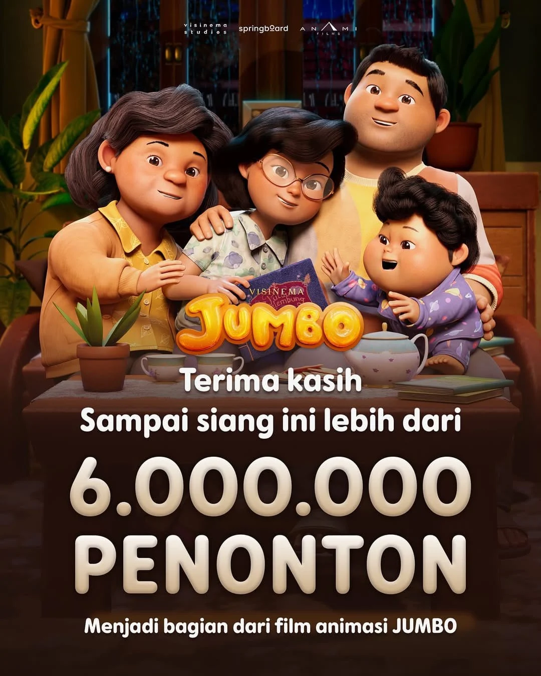 Film Animasi Indonesia Jumbo Tembus 6 Juta Penonton, Antusiasme Penonton Membludak di Mall Bumi Kedaton