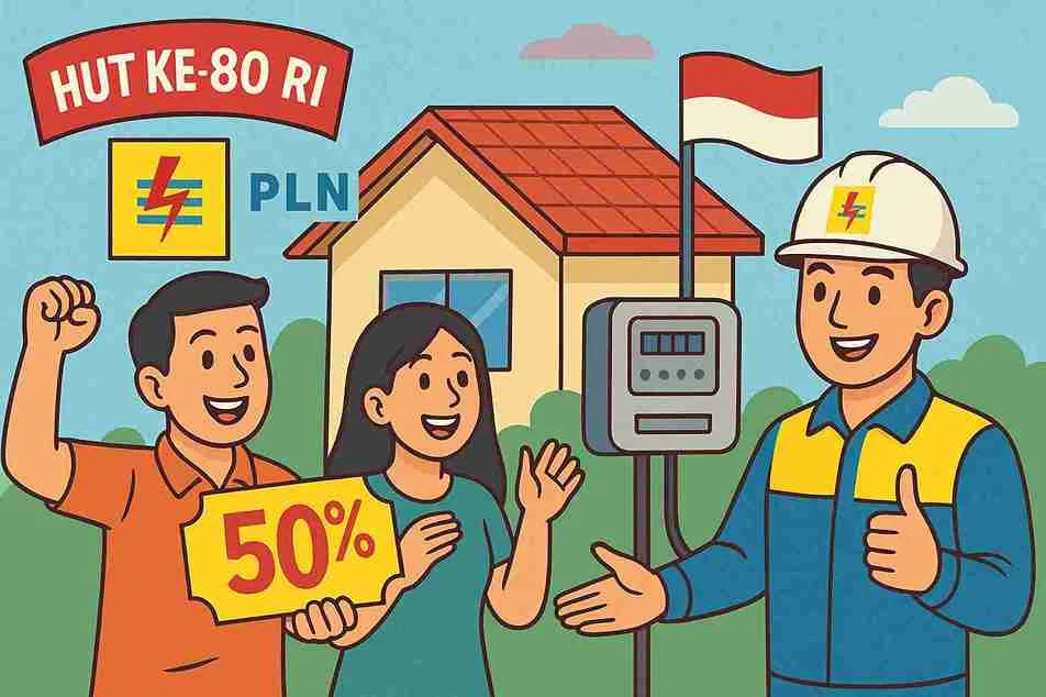PLN Hadirkan Promo Energi Kemerdekaan, Diskon 50% Biaya Tambah Daya Listrik Sambut HUT ke-80 RI