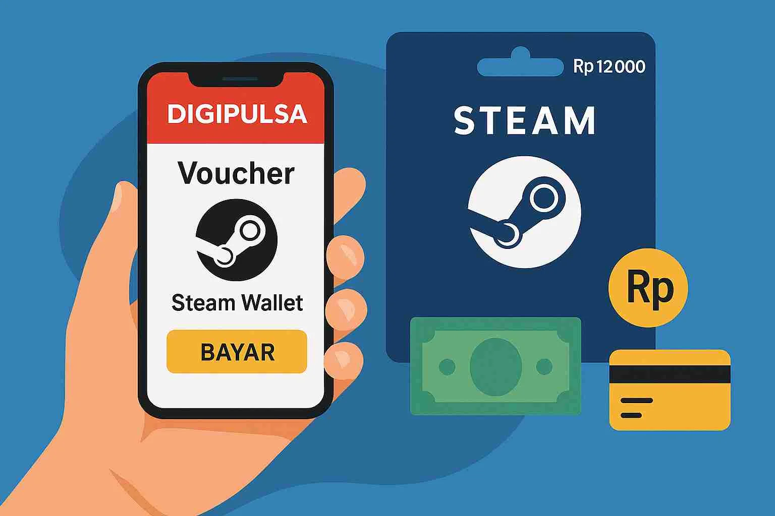 Cara Beli Voucher Steam Wallet Code (IDR) di DIGIPULSA