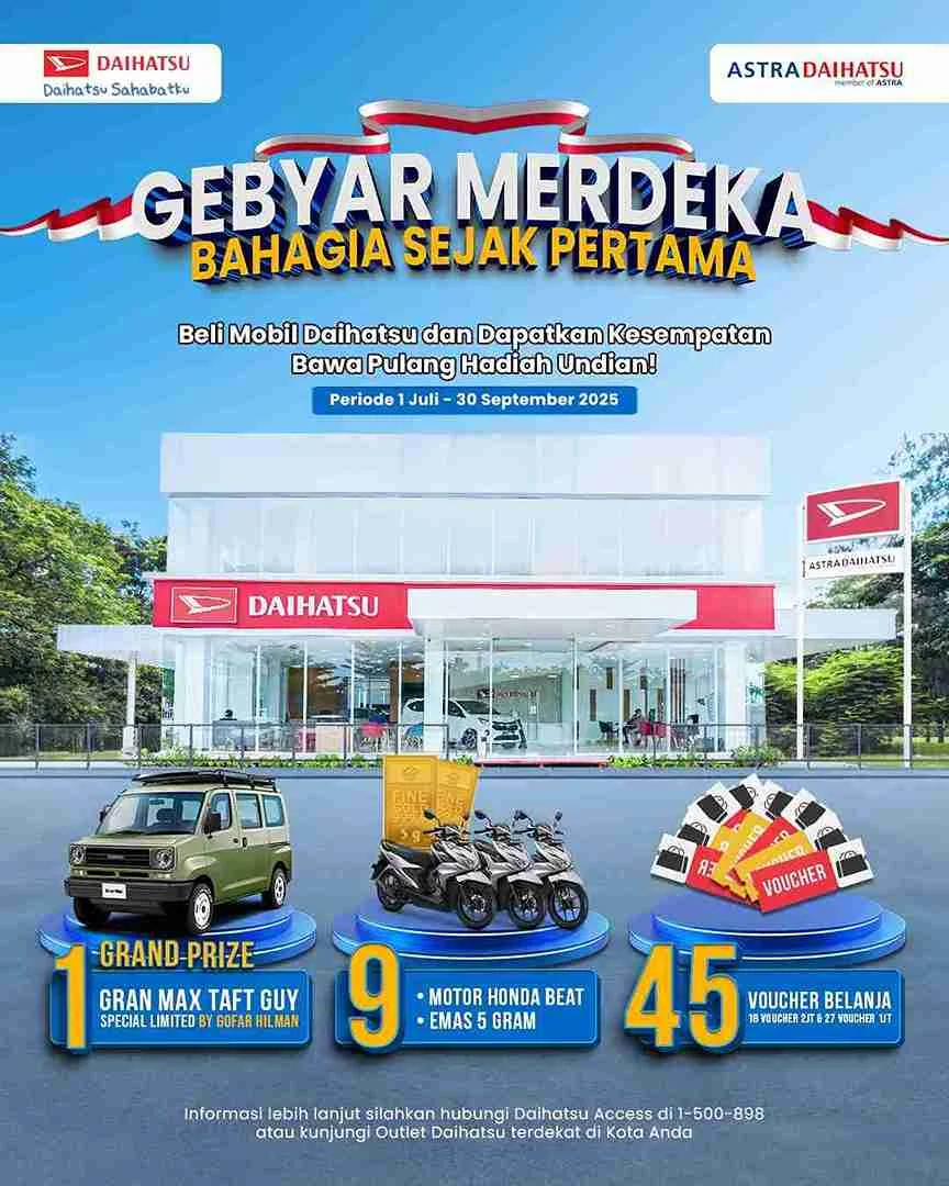 Astra Daihatsu Gelar Gebyar Merdeka 2025: Menangkan Gran Max Taft Guy hingga Motor Honda Beat