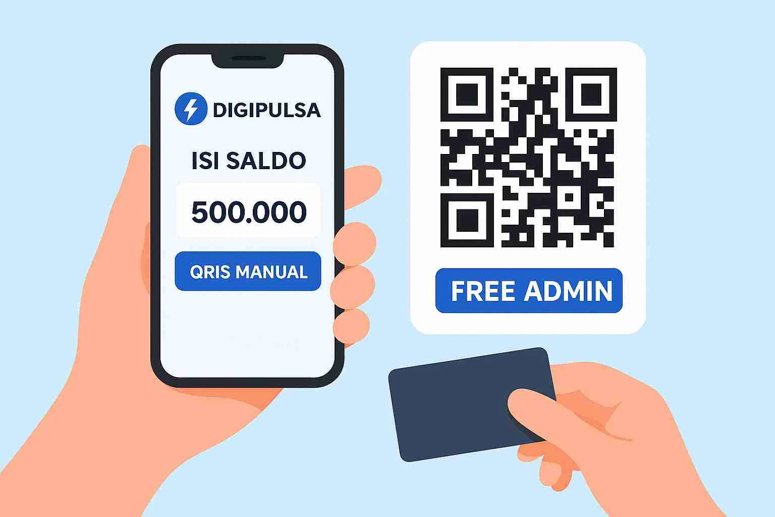 Cara Isi Saldo DigiPulsa via QRIS Manual ACC Tanpa Biaya Admin