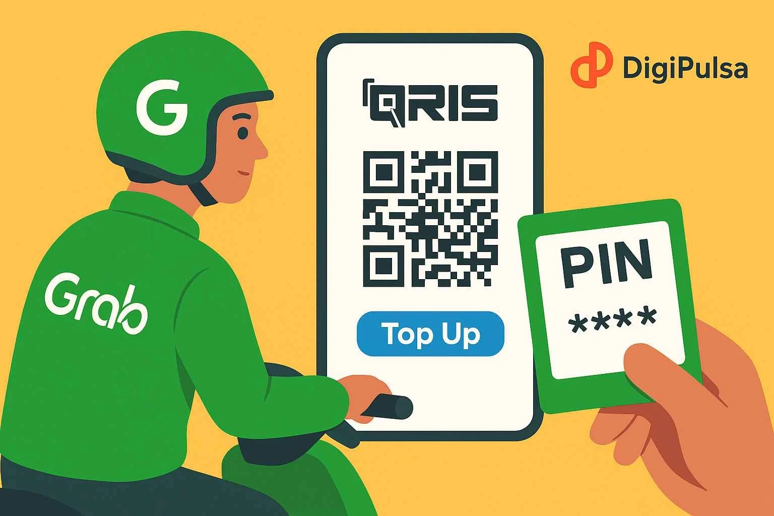 Mudahnya Top Up Grab Driver dengan QRIS Lewat DigiPulsa