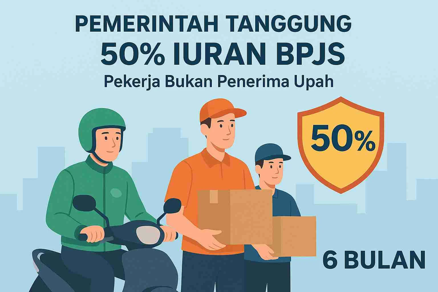 Pemerintah Tanggung 50 Persen Iuran BPJS untuk Ojol dan Kurir Selama Enam Bulan