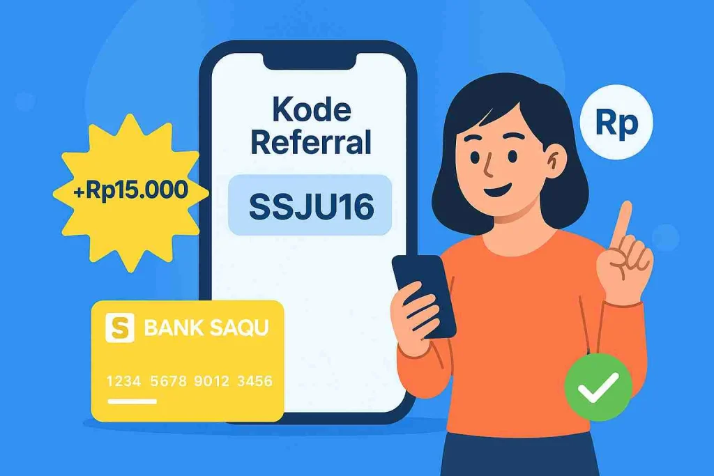 Promo Buka Rekening Bank Saqu September 2026, Pakai Kode Referral SSJU16 Dapat Bonus Rp15.000