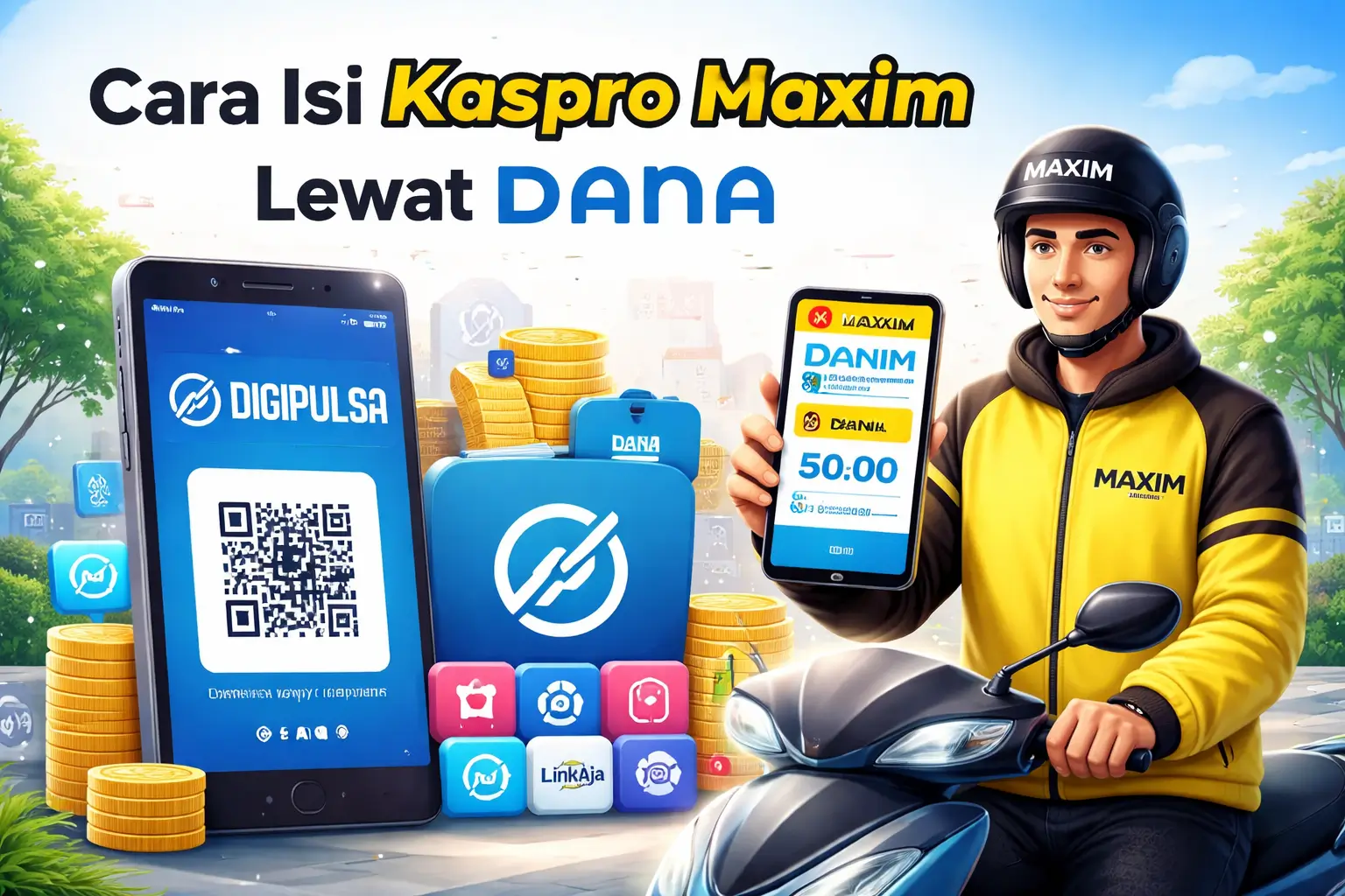 Cara Isi Kaspro Maxim Lewat DANA, Praktis dan Bisa Nominal Kecil
