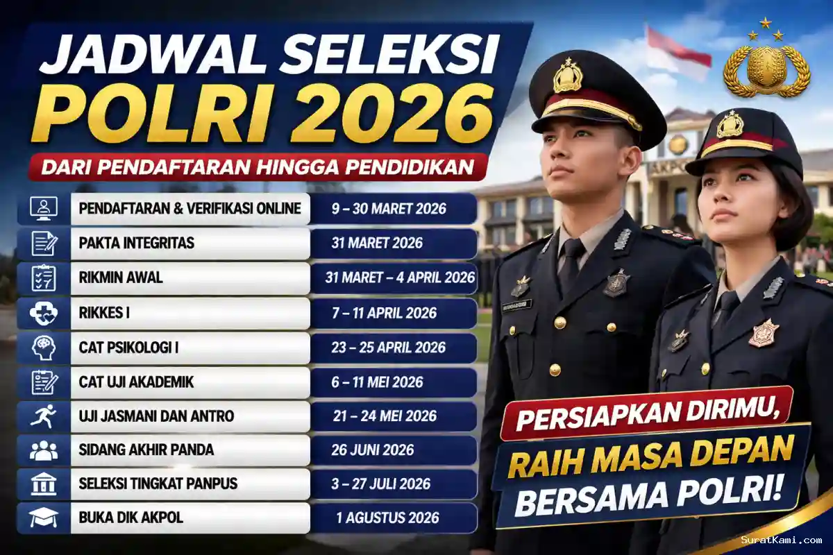 Jadwal Seleksi Polri 2026 Lengkap dari Pendaftaran hingga Pendidikan
