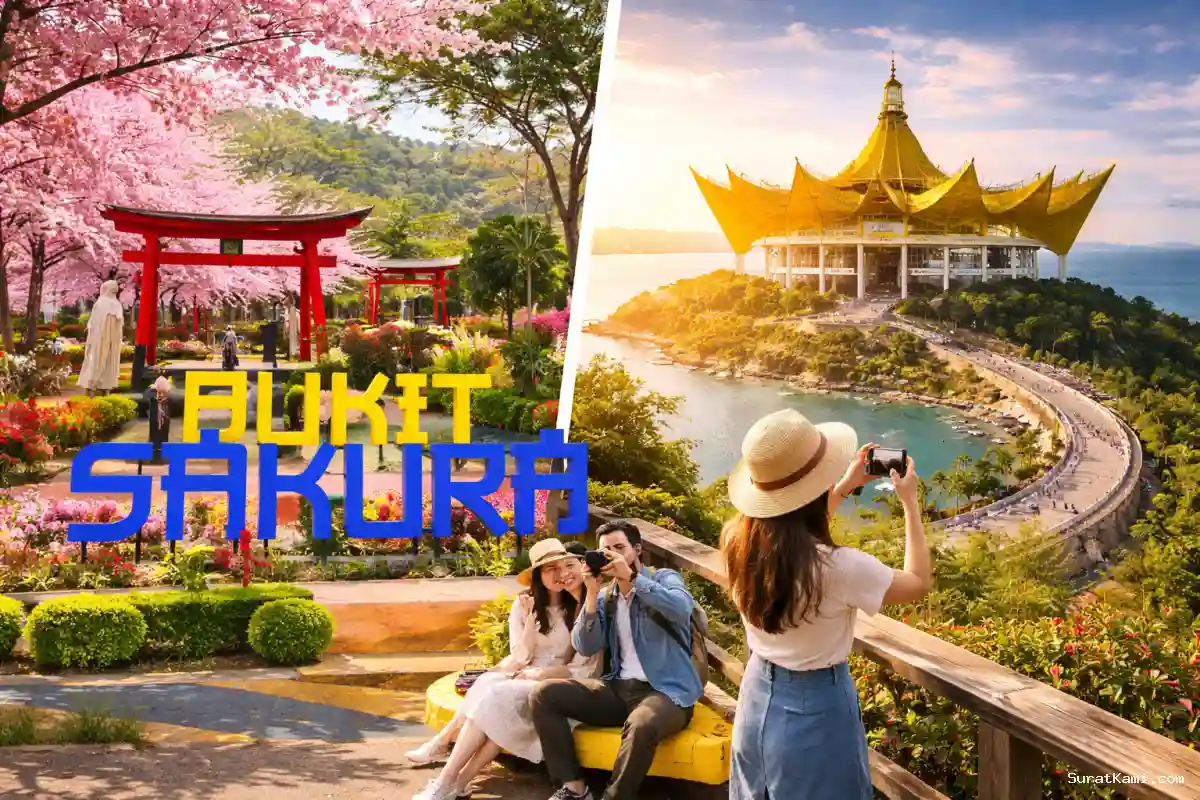 Spot Foto Bukit Sakura dan Menara Siger Kian Populer