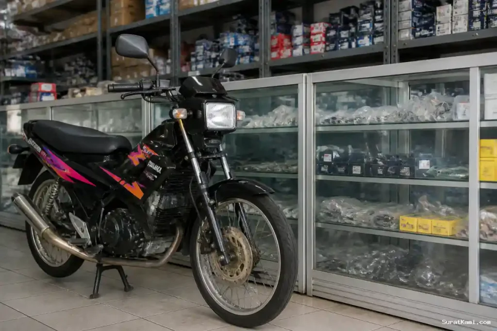 Suku Cadang Suzuki Satria 2-Tak Masih Banyak di Penyalur Resmi