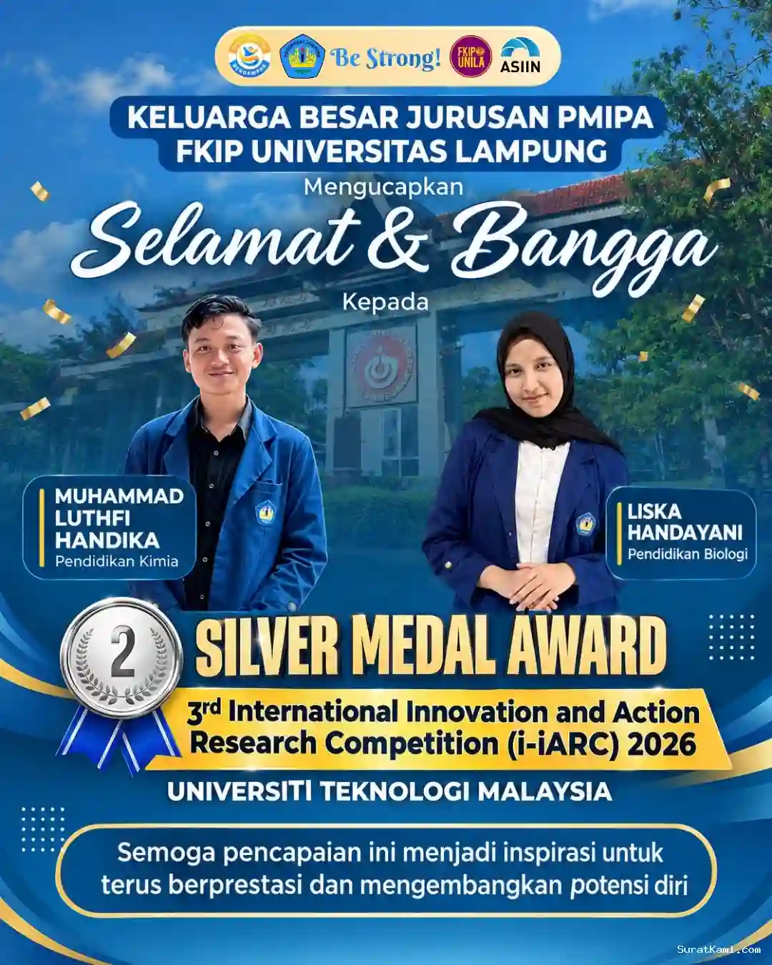 Mahasiswa FKIP Unila Raih Tiga Prestasi di 3rd International Innovation and Action Research Competition 2026