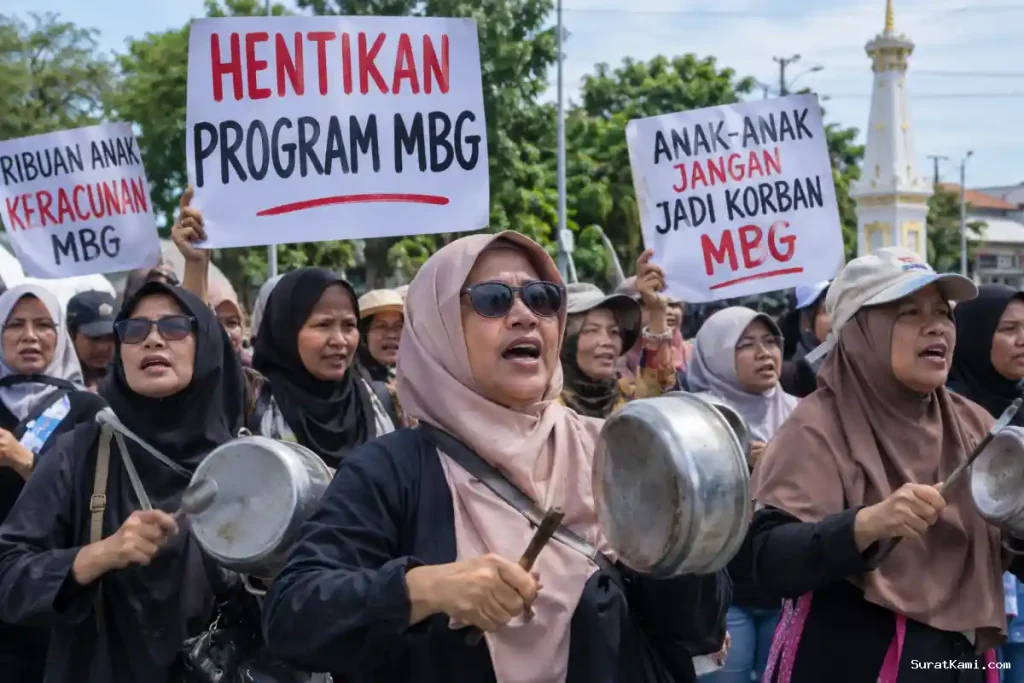 Sekitar 100 Ibu-Ibu di Yogyakarta Protes MBG dengan Memukul Panci