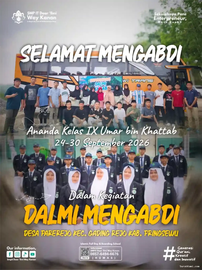 SMPIT Daar Ilmi Way Kanan Lepas Peserta DALMI Mengabdi 2026 ke Desa Parerejo