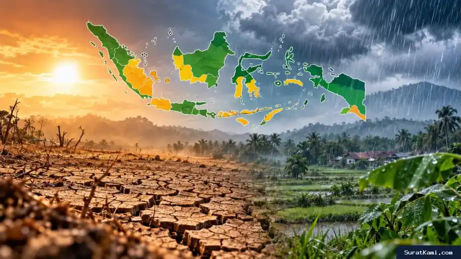 BMKG Prediksi Awal Musim Hujan 2026/2027 Mundur di 61,08 Persen Wilayah Indonesia