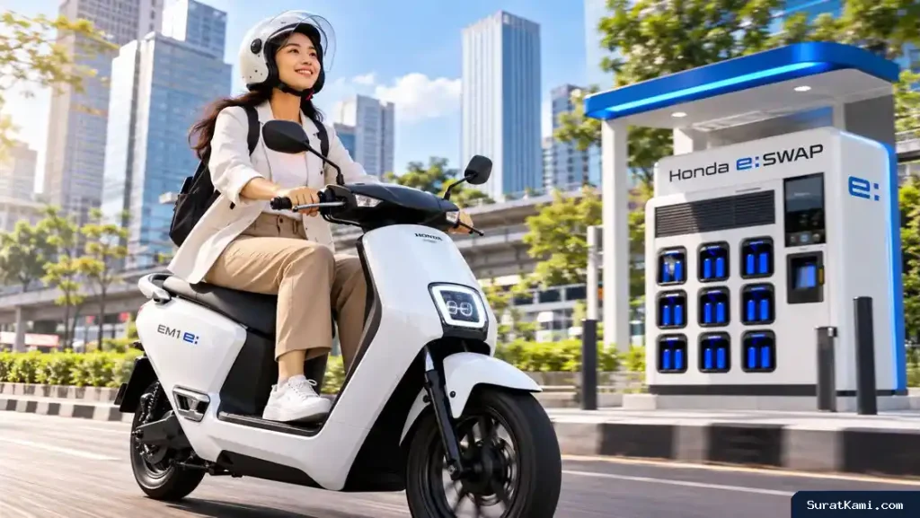 Honda EM1 e: Tawarkan Mobilitas Harian Lebih Hemat dengan Sistem Tukar Baterai