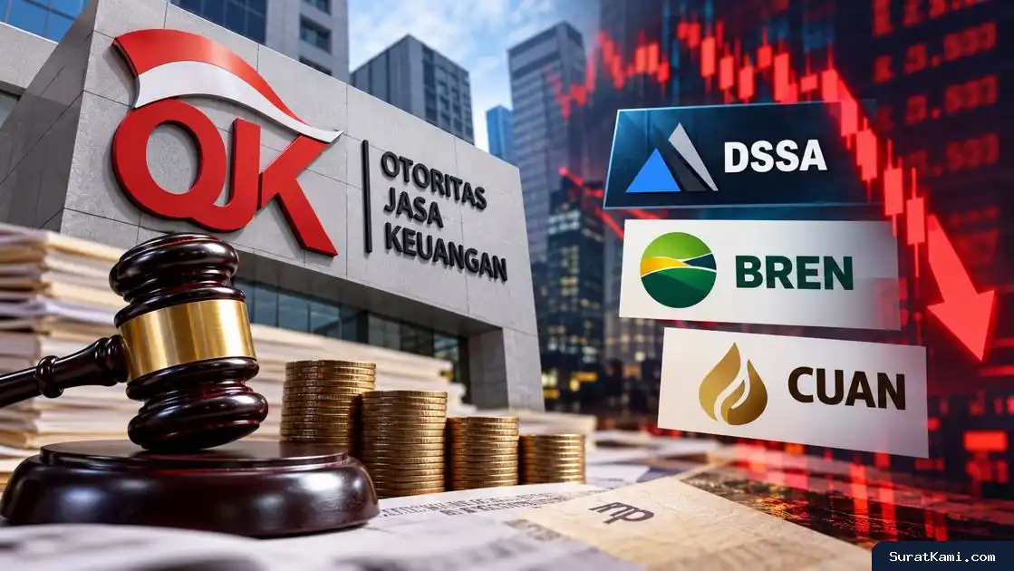 OJK Sanksi DSSA Rp1,5 Triliun, BREN Rp500 Miliar, dan CUAN Rp100 Miliar