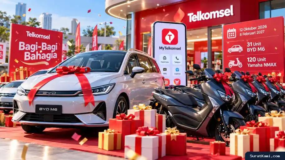 Telkomsel Bagi-Bagi Bahagia, Siapkan 31 Mobil Listrik BYD M6 dan 120 Yamaha NMAX